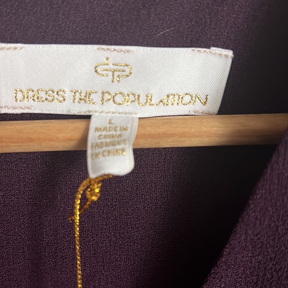 Dress the Population Catalina Fit and Flare Dress in Plum NWT a size Large - Picture 6 of 8